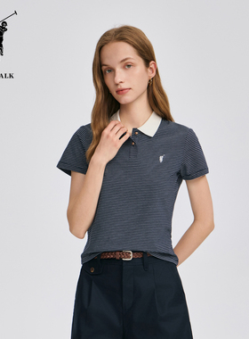 POLOWALK女装夏季百搭舒适休闲时尚款女式短袖POLO衫AH2W52E10341