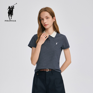 POLOWALK女装夏季百搭舒适休闲时尚款女式短袖POLO衫AH2W52E10341