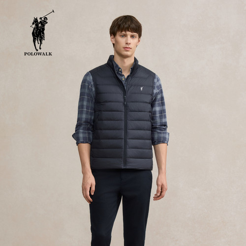 POLOWALK男装2025冬季保罗新品男式立领休闲羽绒马甲BXAW54100071