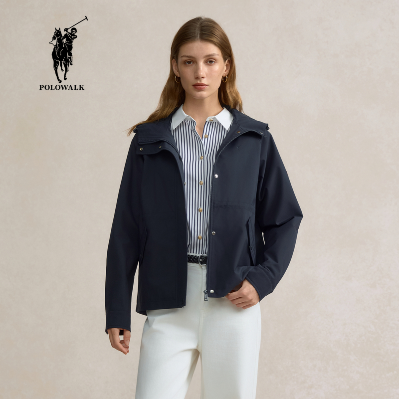 POLOWALK女装2025秋季保罗新品女式时尚休闲连帽外套AB2W53450601
