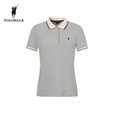 POLOWALK女式短袖POLO衫修身收腰显瘦时尚商务T恤AH2W52E10131