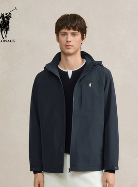 POLOWALK男式夹克外套2025冬季新品纯色连帽茄克上衣AD7W54130721