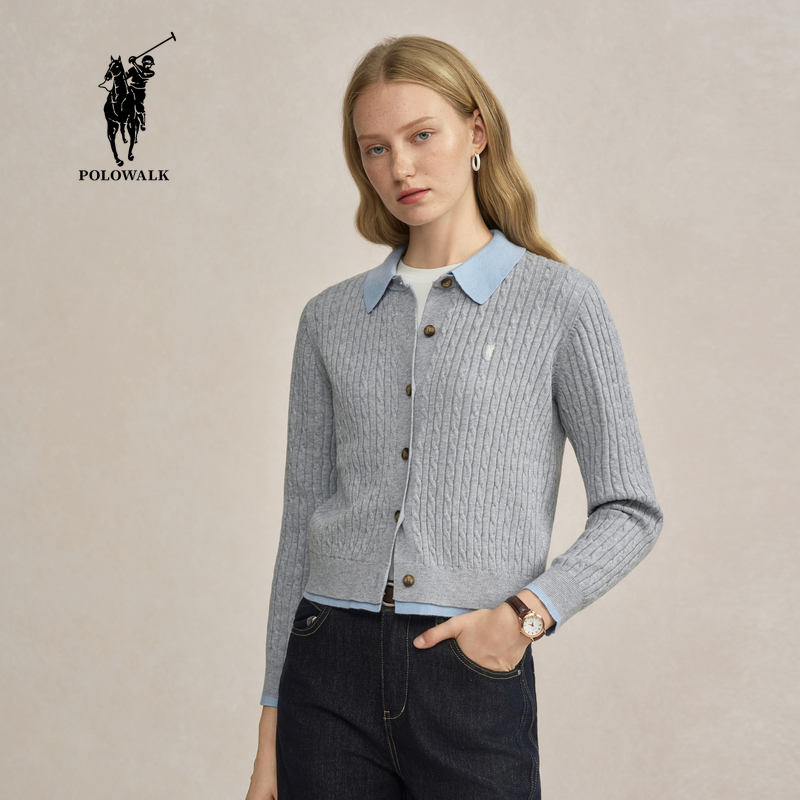 POLOWALK女装2025秋季保罗新品女式长袖直筒款针织衫BH9W53580931