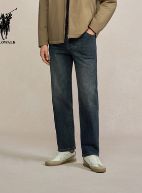POLOWALK  男式牛仔裤2025秋冬新品直筒牛仔休闲长裤BKLW53320051