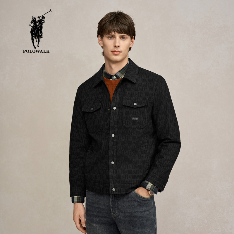 POLOWALK男式外套2025秋季新品男装印花翻领男款上衣AC6W53150451