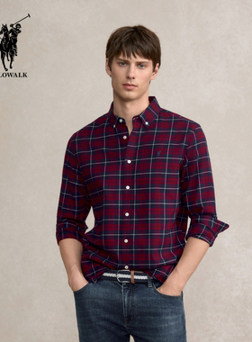 POLOWALK男装2025秋季保罗新品男式时尚休闲长袖衬衫AF5W53250121