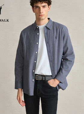 POLOWALK秋季新品男式简约时尚百搭舒适休闲长袖衬衫AF5W43250341