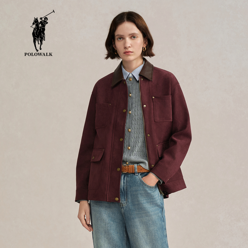 POLOWALK  女式休闲外套2025秋季新品翻领工装风上衣CS7W53450663