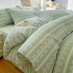 纯棉加厚老粗布被套单件全棉夏季 床单被罩床上用品四件套2025新款