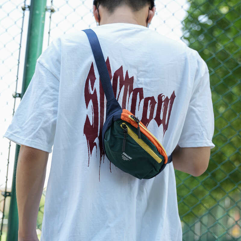 户外轻便胸包男多功能撞色斜挎包百搭休闲腰包女潮牌手机包单肩包