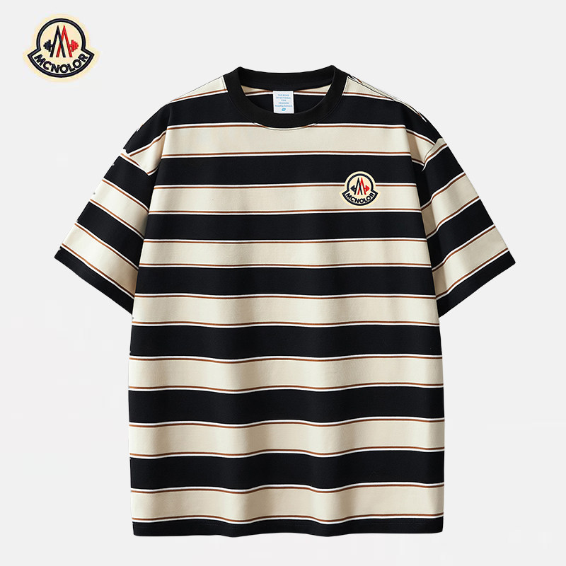 香港直邮正品蒙口米欧美街头风条纹短袖宽松t恤男女撞色拼接短袖