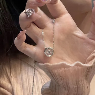 时尚 小众设计感锁骨链 轻奢风微镶锆石项链女ins2024新款 爆款