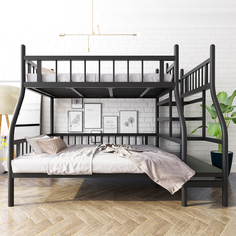 铁艺北欧上下床楼梯床学生高架床宿舍高低床北欧子母床成人双人床