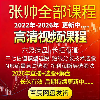300G张帅2022-2026年直播解盘高清视频教程长虹有道六势操盘战法