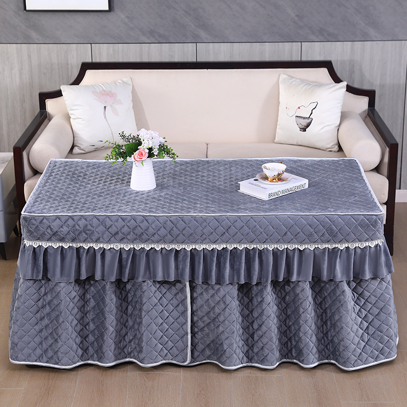 电炉置烤火置冬季烤火炉茶几置套长方形加厚加绒暖炉桌布新款家用