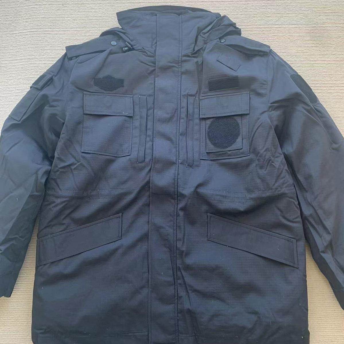 藏蓝冬季网格布作训服加厚棉服