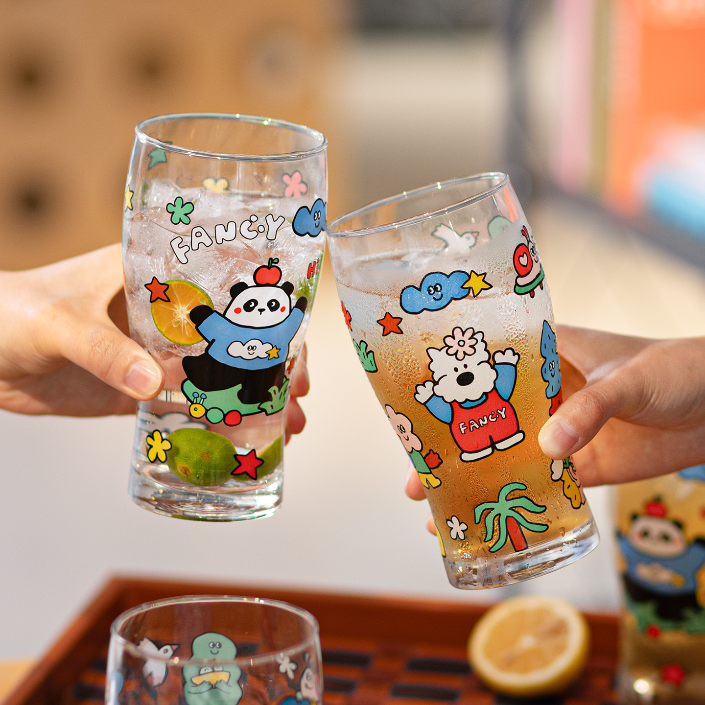 玻璃杯啤酒杯大容量家用可爱网红酒杯创意酒吧烧烤商用饮料水杯子