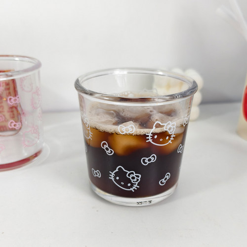 kt玻璃杯冷萃杯咖啡杯高颜值女生水杯夏天喝水杯子甜品杯燕麦杯子