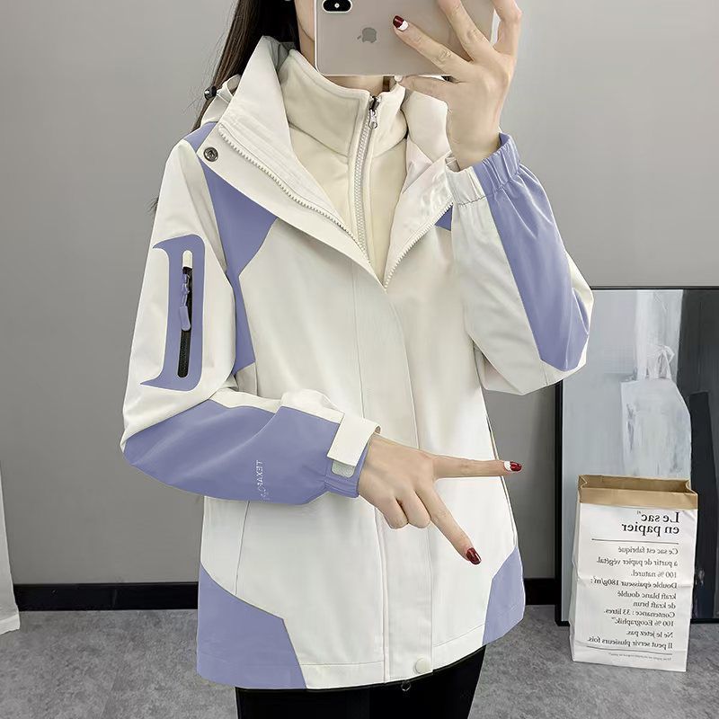 冲锋衣女款2025新款外套秋冬三合一防水防风可拆卸加绒加厚情侣男