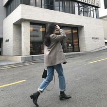 MSstudio 2020韩版秋冬新款休闲宽松复古羊毛呢西装外套中长款女