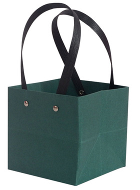 绿色方形手提袋正方形铆钉礼品袋小号迷你包装袋印刷logo现货包邮