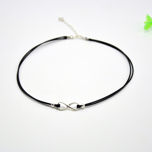 蜡皮绳8字无限爱s925女学生短款