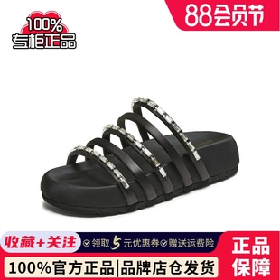 E5973BT5 百思图2025夏季 新款 时尚 潮流户外休闲一字拖厚底女拖鞋