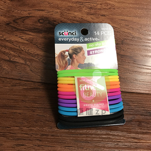 美国原装Scunci思恳希瑜伽健身运动硅胶防滑发圈绳弹力皮筋59293