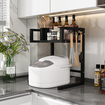 可伸缩电饭煲空气炸锅厨房置物架微波炉烤箱多功能家用台面收纳架