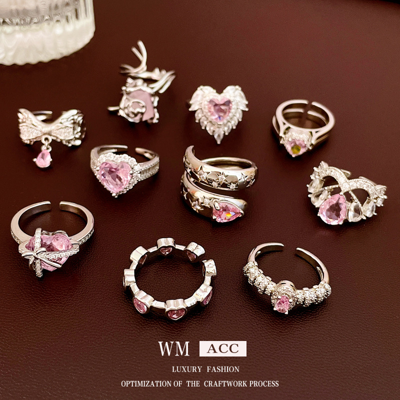 儿童可调节戒指小孩水晶小女孩钻石钻戒女童女孩宝石公主宝宝礼物