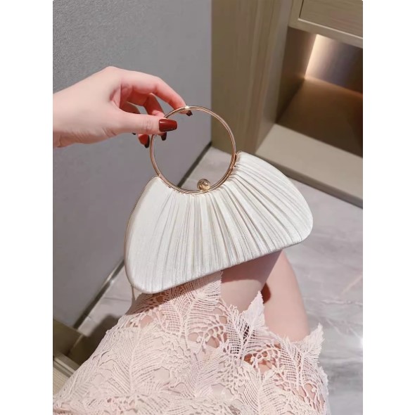 时尚晚宴包女式2024新款圆环手提包旗袍包派对礼服包喜婆婆手拿包