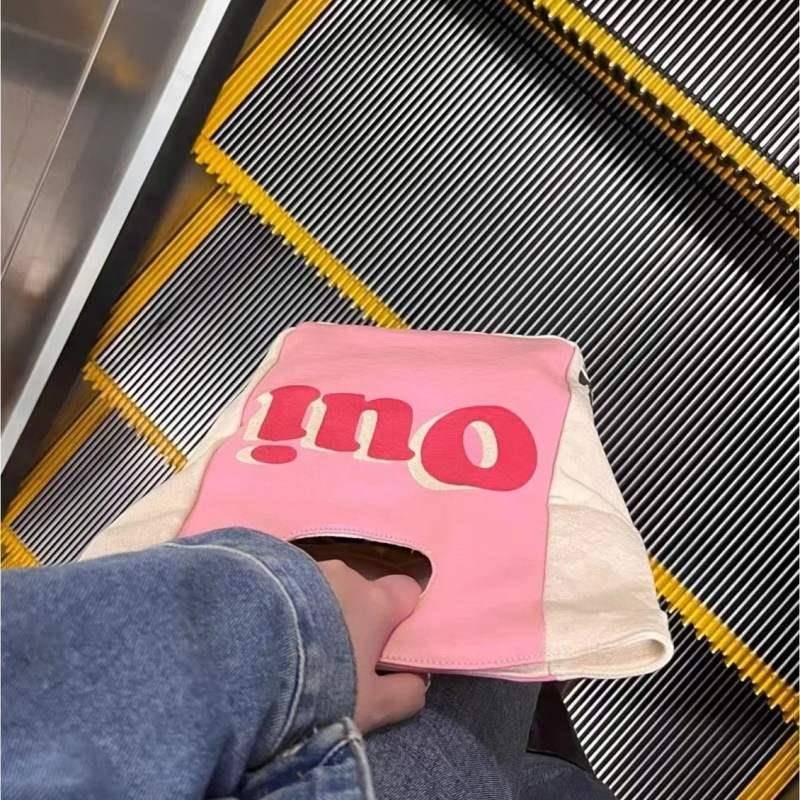 新款 学生上班族环保印花帆布包粉包加厚午餐便当饭盒袋手提拎包