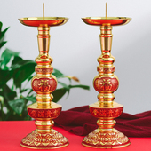 纯铜蜡烛台传统婚庆烛台蜡台中式 复古铜烛台福喜乔迁居家用铜烛台