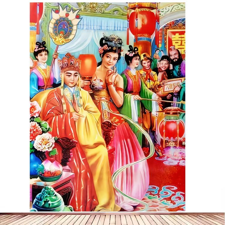 经典戏曲年画西游记唐僧巧过女儿国怀旧复古海报酒吧墙画贴画