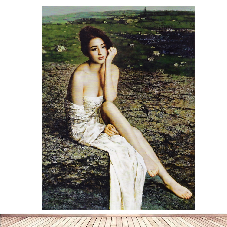 卫生间装饰画酒店美女油画人物风格海报客厅卧室厕所浴室少女画8图片