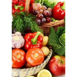 菜市场水果蔬菜绿色果蔬海报制作家居生活馆贴画墙画3272