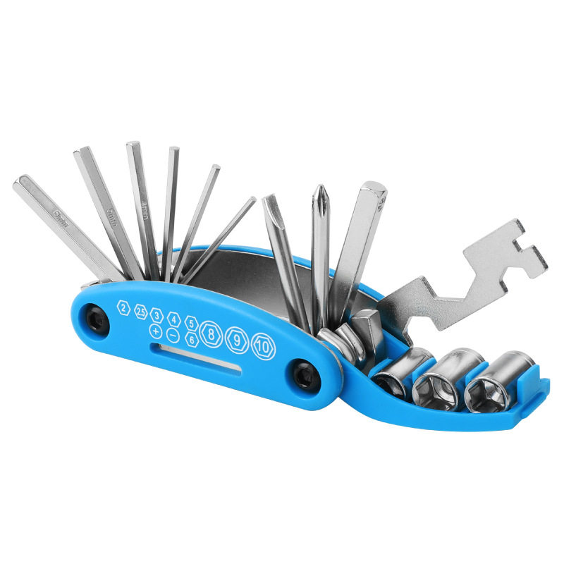 自行车修理工具维修组合补胎工具便携多功能折叠修车工具扳手套装