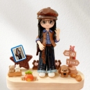 石塑粘土人偶定制泥塑娃娃毕业纪念生日礼物q版 软陶小人偶送闺蜜