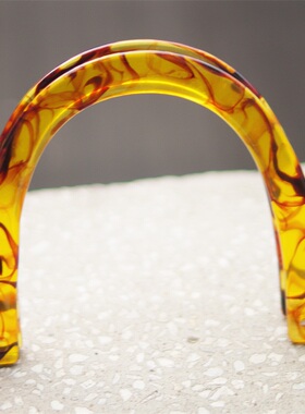 u型黄色大理石纹亚克力手挽diy包配件16元/对