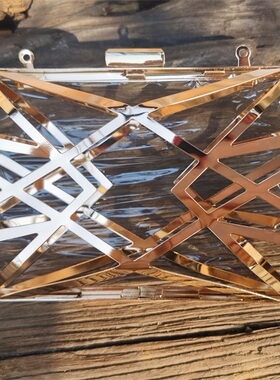 新品八角金属盒子口金diy晚宴包金色26元一个