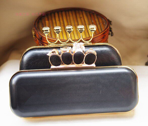 经典款亚历山王四指头口金盒子 diy手包晚宴包常用 35元起