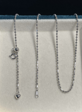 百搭纯银翡翠锁骨链长款925银可调节素链意大利工艺双闪算盘珠链