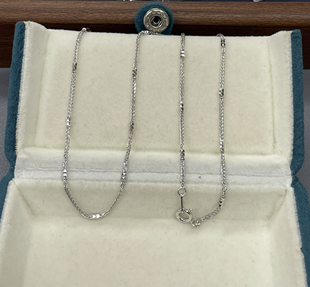 S925银肖邦链间车花立体珠项链 锁骨链 百搭时尚