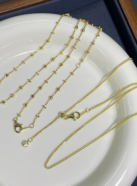 S925银镀金肖邦链 锁骨细链条配饰小众设计感高级轻奢颈链纯银