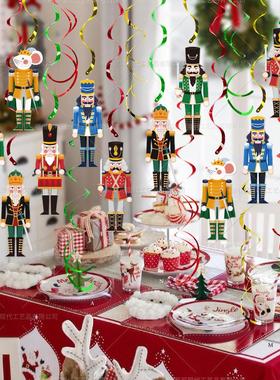 30pcs夹子天花板布置装饰品胡桃挂饰螺旋派对吊饰圣诞节圣诞场地