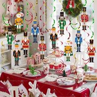 30pcs夹子天花板布置装 饰品胡桃挂饰螺旋派对吊饰圣诞节圣诞场地