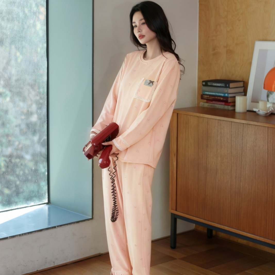 2025美芽草秋澳毛绒女士睡衣长袖长裤保暖可外穿家居服套装32862