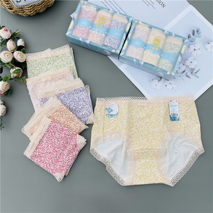 蚕丝轻轻裤女士夏季薄款内裤冰梦诗3条 盒装三角裤花色可爱少女范