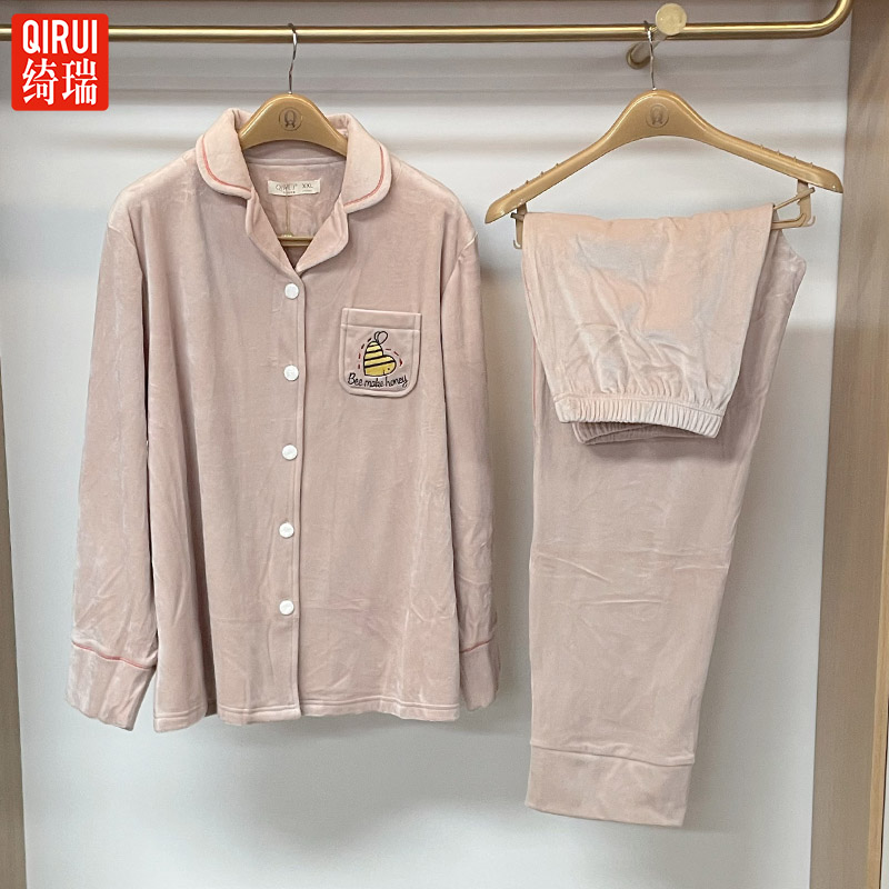 绮瑞女冬保暖睡衣法兰绒细绒套装