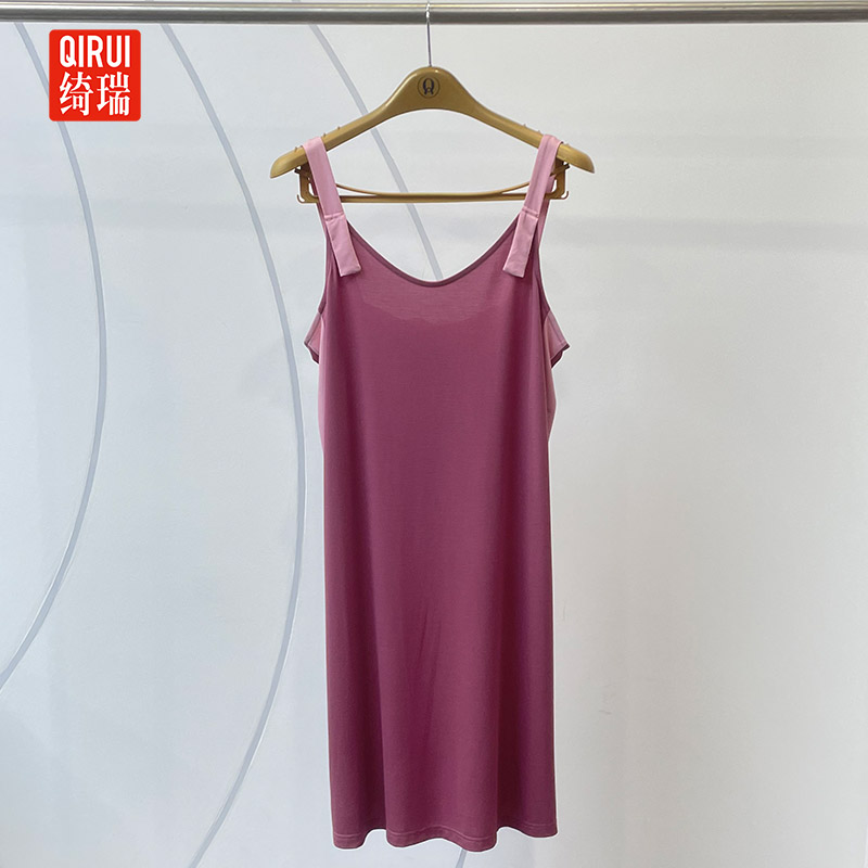 绮瑞家居服夏季新品女士性感吊带睡裙夏天凉快纯色无袖宽松女睡衣